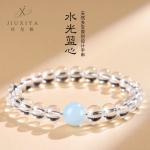 Aqua Crystal Bracelet — Clear Quartz & Aquamarine Design
