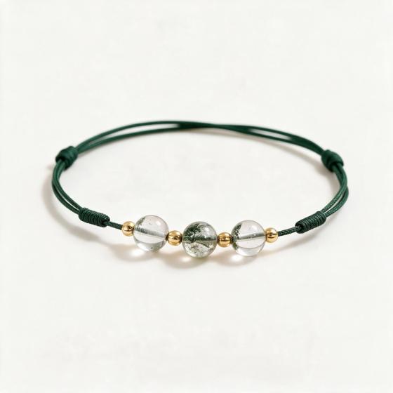 Green Phantom Quartz Anklet – Abundance & Prosperity