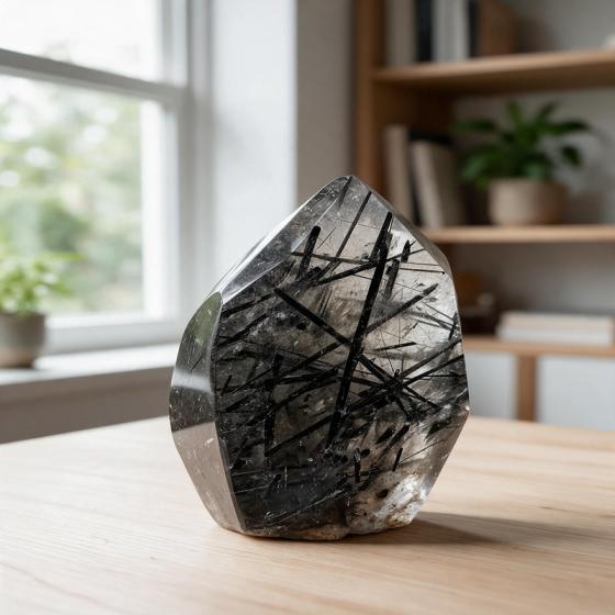 Black Tourmaline Rough Stone – Protection & Grounding