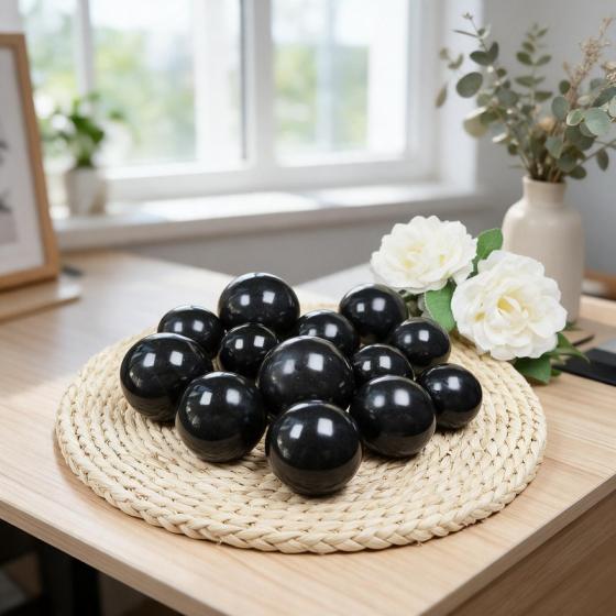 Black Tourmaline Sphere – Protection & Grounding
