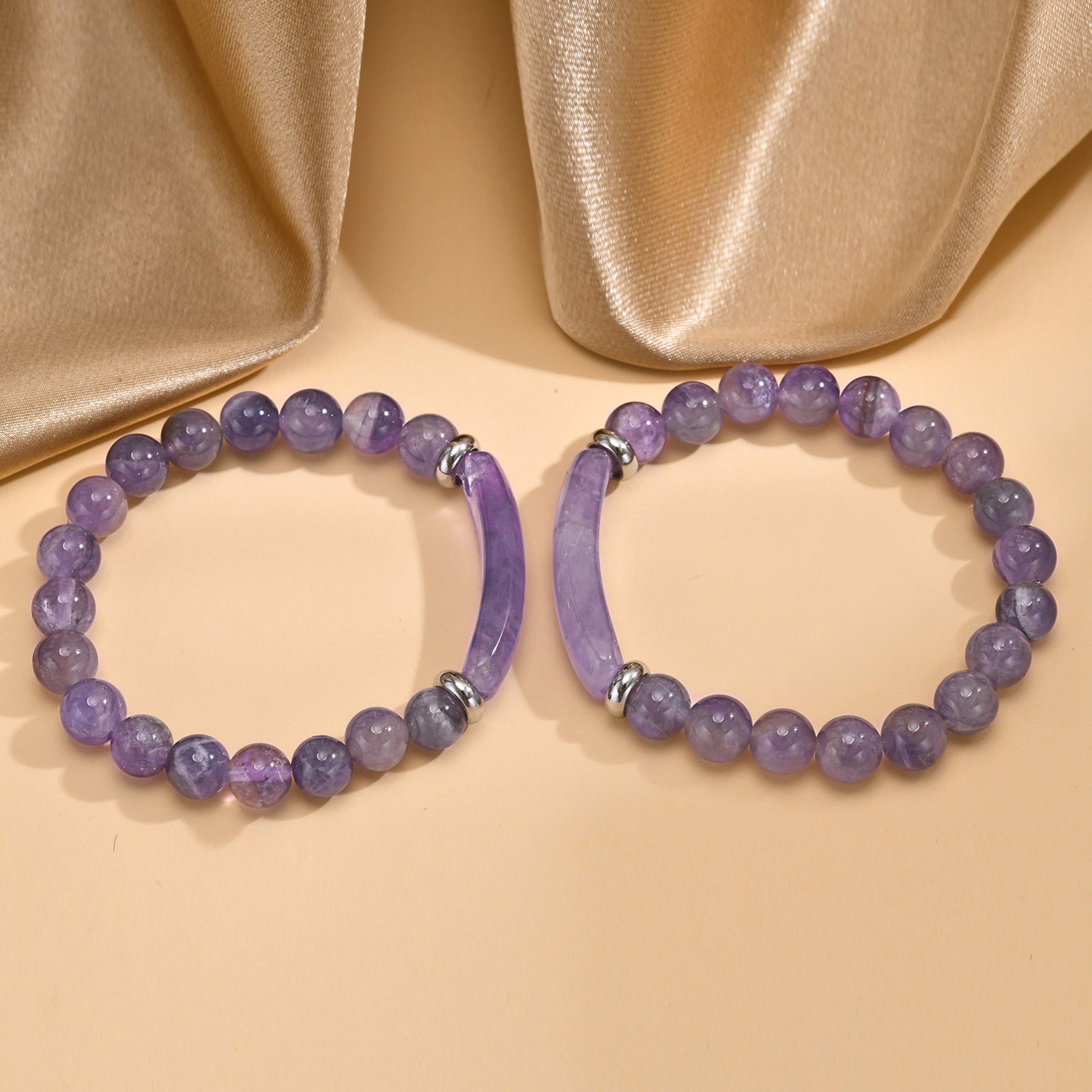 Amethyst Woven Beaded Bracelet for Women Fashion Jewelry Boho Style Elastic String Handmade Charm Bracelets Gift for Her - CN Heal Vibe