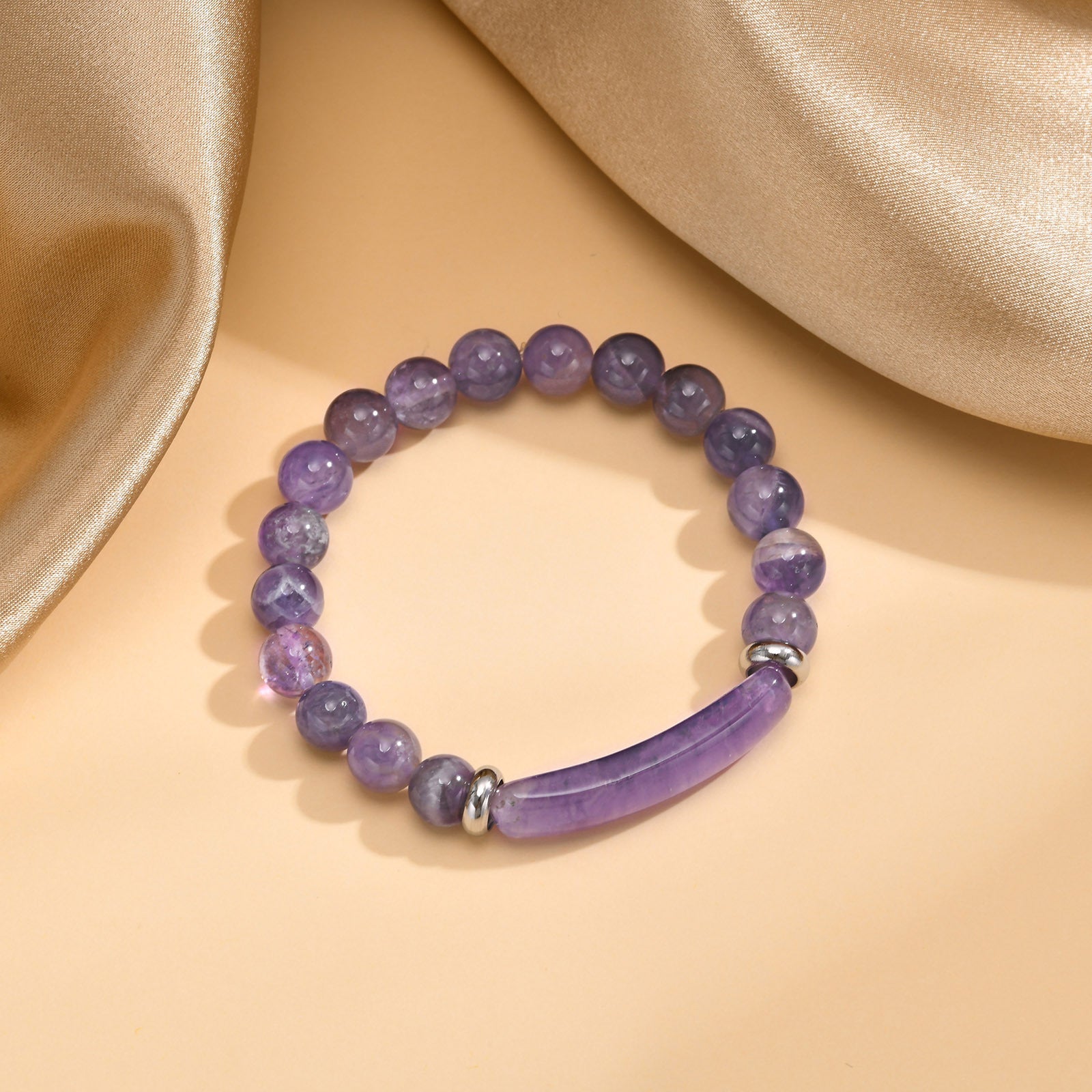 Amethyst Woven Beaded Bracelet for Women Fashion Jewelry Boho Style Elastic String Handmade Charm Bracelets Gift for Her - CN Heal Vibe