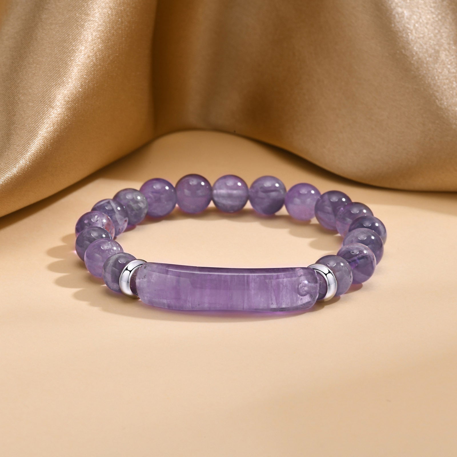 Amethyst Woven Beaded Bracelet for Women Fashion Jewelry Boho Style Elastic String Handmade Charm Bracelets Gift for Her - CN Heal Vibe