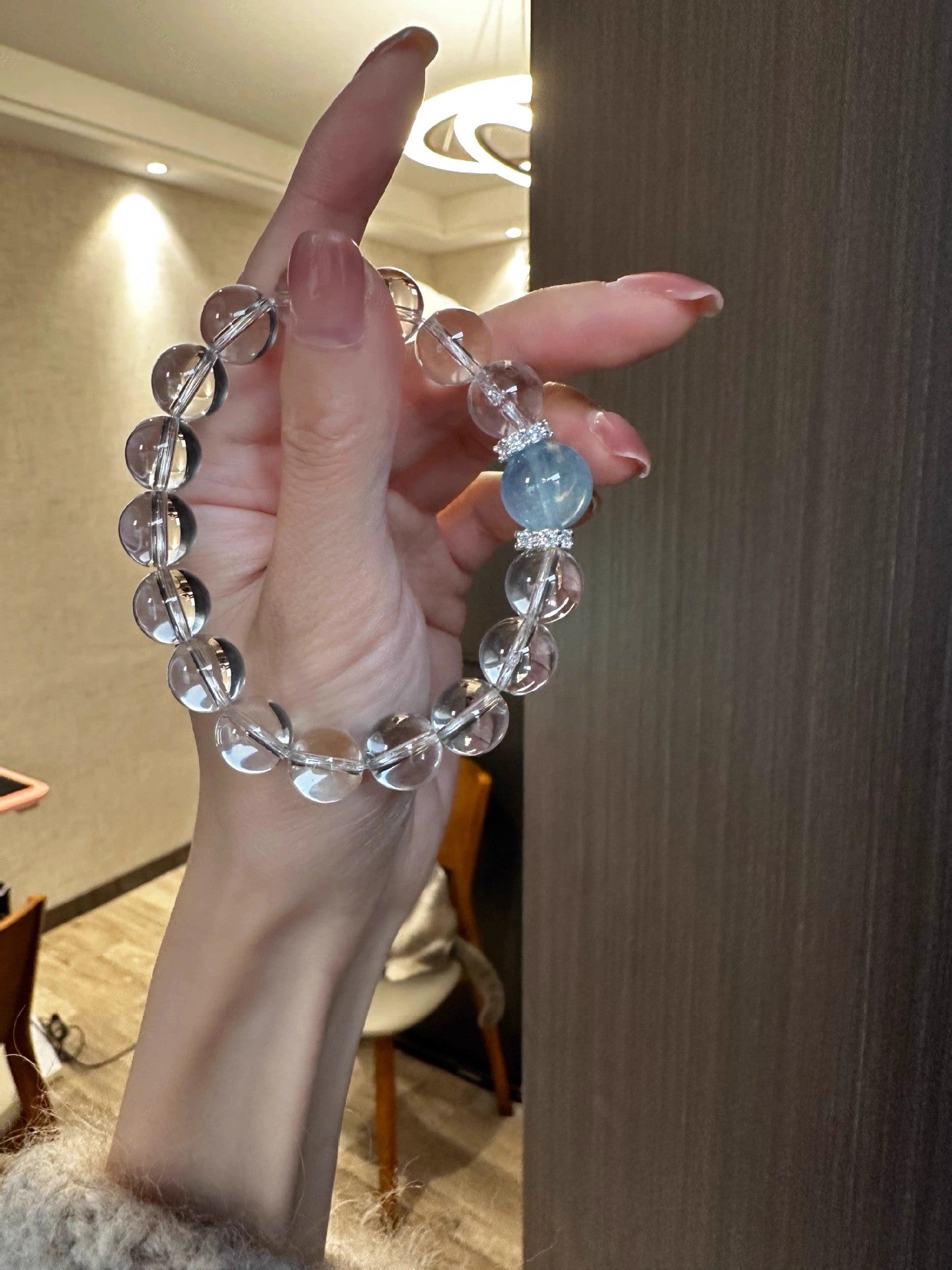 Aquamarine White Crystal Bracelet Women's New Light Luxury - CN Heal Vibe