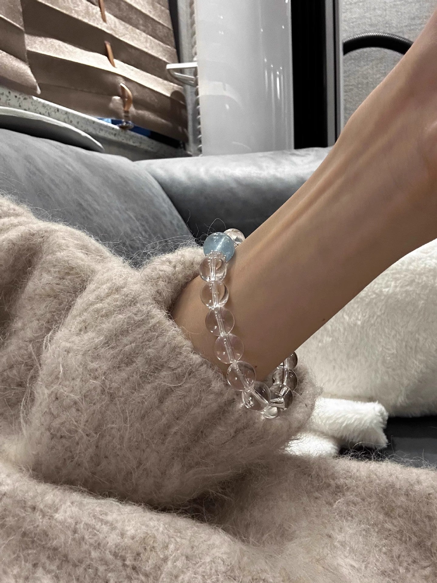 Aquamarine White Crystal Bracelet Women's New Light Luxury - CN Heal Vibe