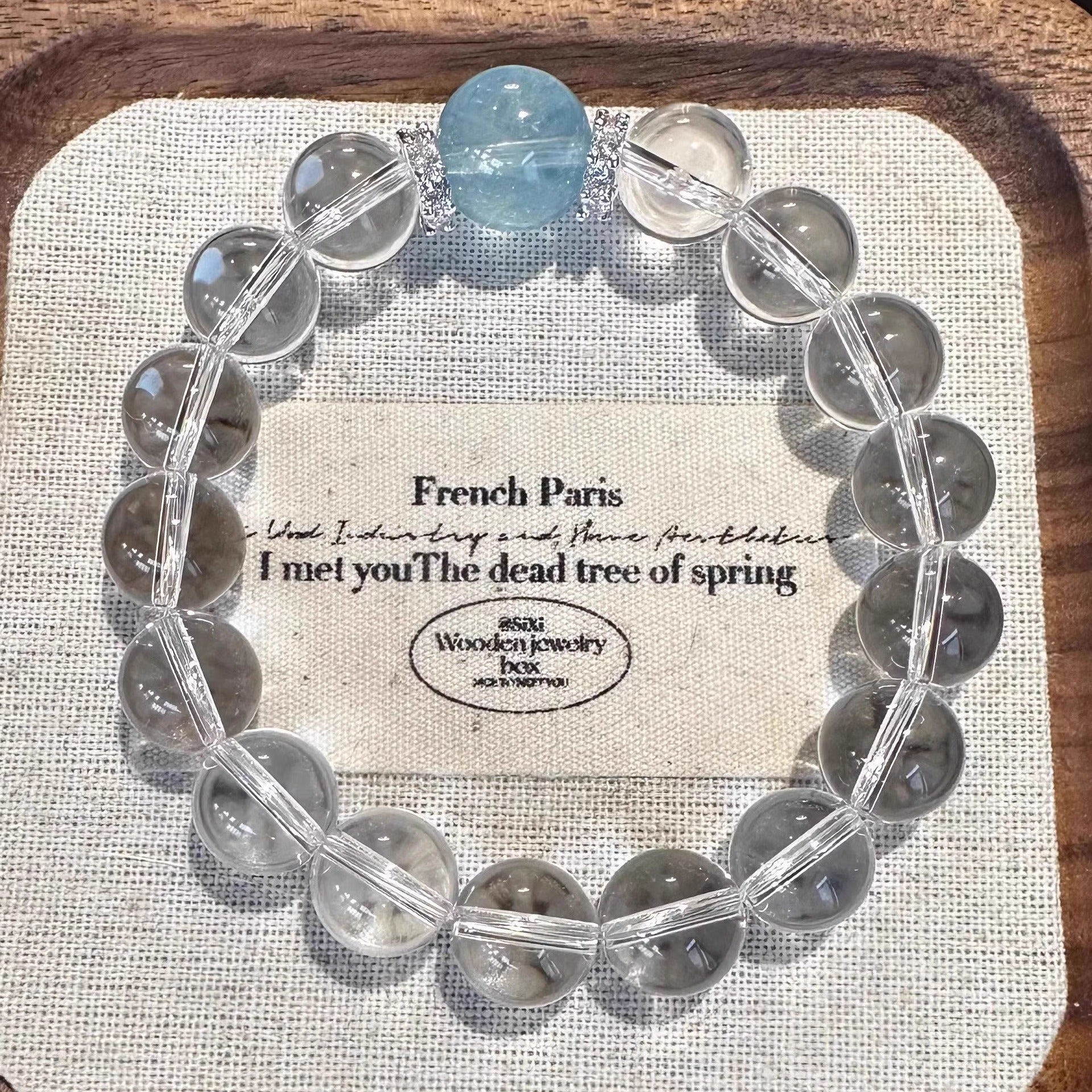 Aquamarine White Crystal Bracelet Women's New Light Luxury - CN Heal Vibe