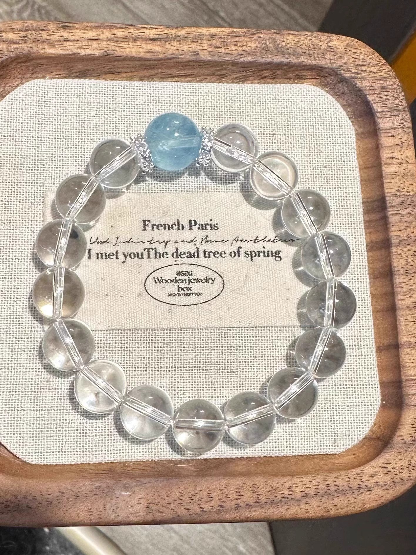 Aquamarine White Crystal Bracelet Women's New Light Luxury - CN Heal Vibe