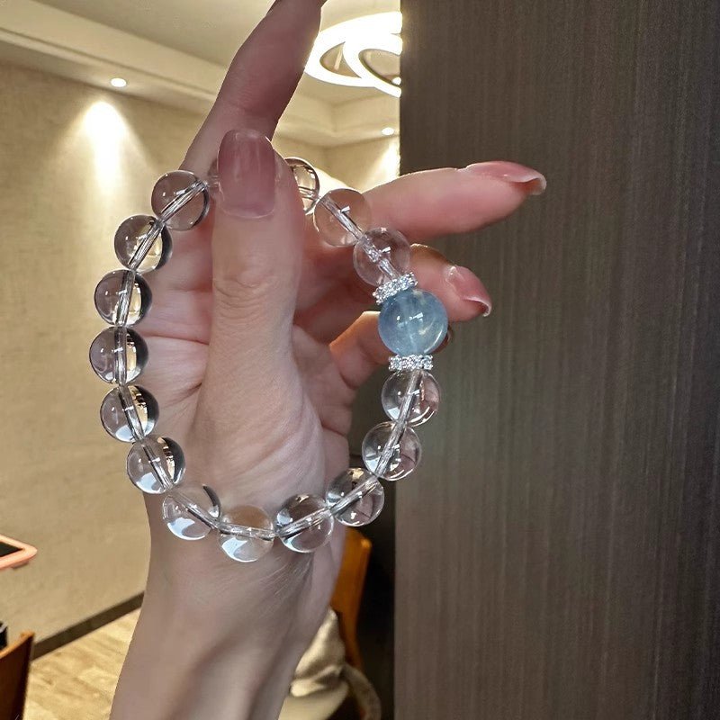 Aquamarine White Crystal Bracelet Women's New Light Luxury - CN Heal Vibe