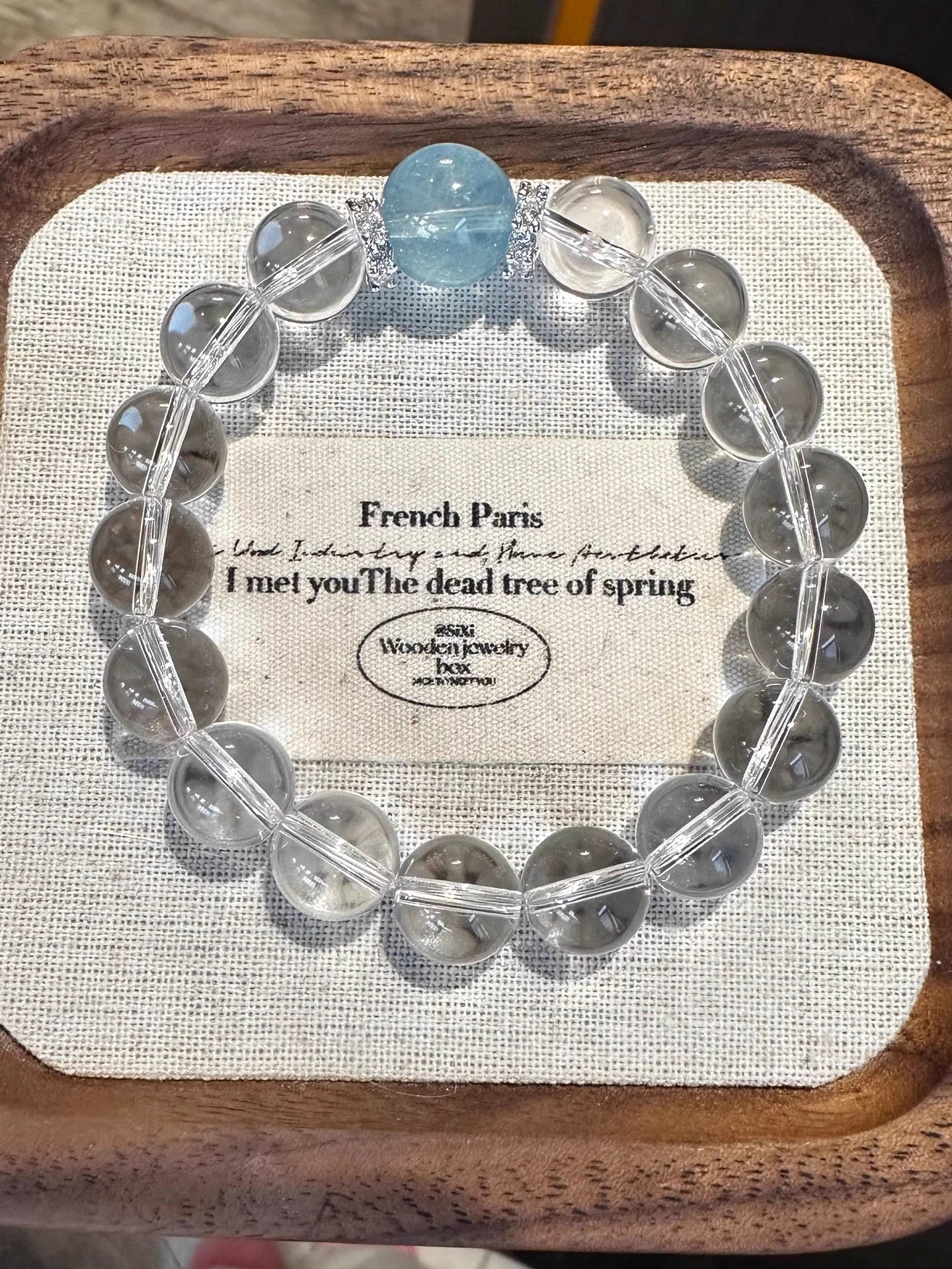 Aquamarine White Crystal Bracelet Women's New Light Luxury - CN Heal Vibe