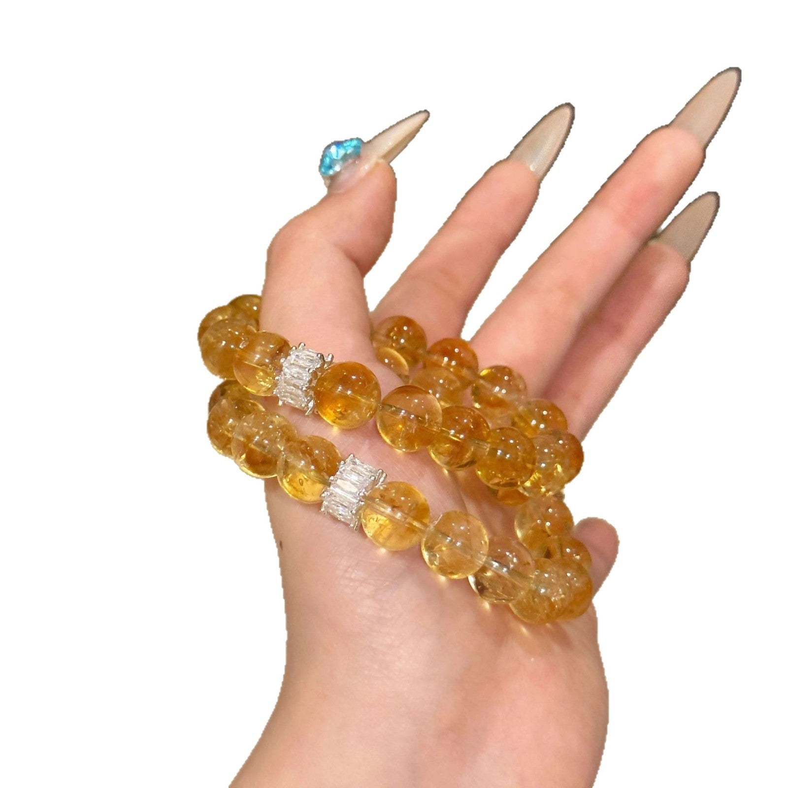 Authentic Natural Yellow Crystal Yellow Pagoda Mountain Yellow Acai Lucky Bracelet Universal for Goddesses - CN Heal Vibe