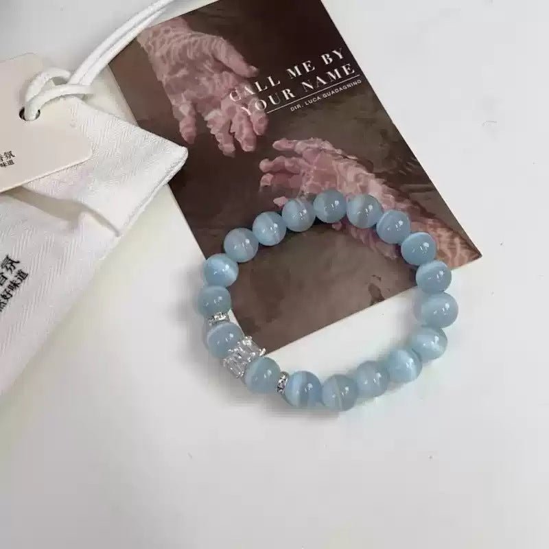 Cool Feeling High Ice Cat's Eye Stone Bracelet Simple Versatile Fashion Bracelet - CN Heal Vibe