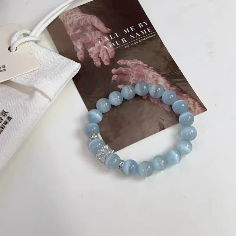 Cool Feeling High Ice Cat's Eye Stone Bracelet Simple Versatile Fashion Bracelet - CN Heal Vibe