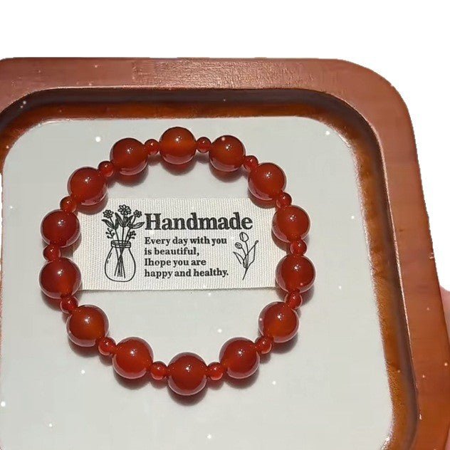Double Circle Red Agate Bracelet Crystal Bracelet - CN Heal Vibe