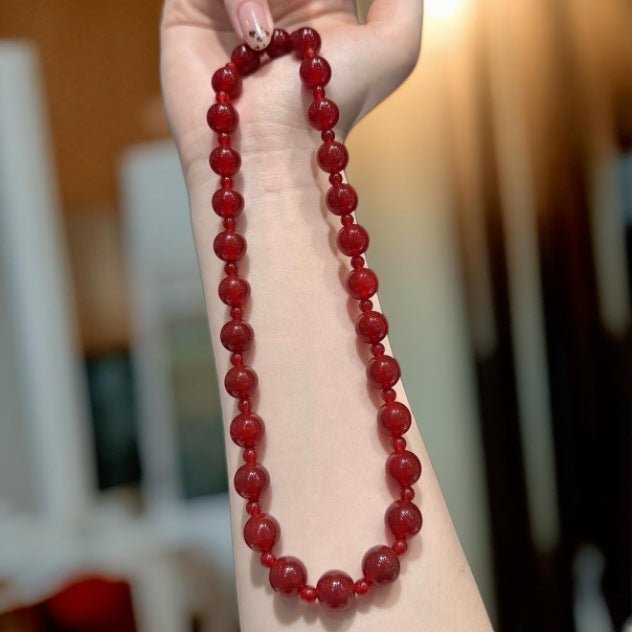 Double Circle Red Agate Bracelet Crystal Bracelet - CN Heal Vibe