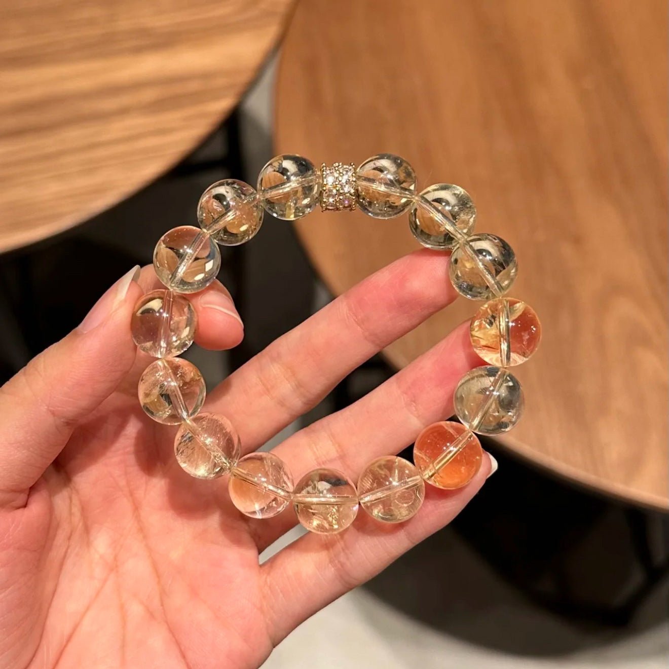 Huang A Shan Yellow Crystal Bracelet for Wealth Attraction and Prosperity Clearance High - end Career Temperament Wrist Accessory - CN Heal Vibe