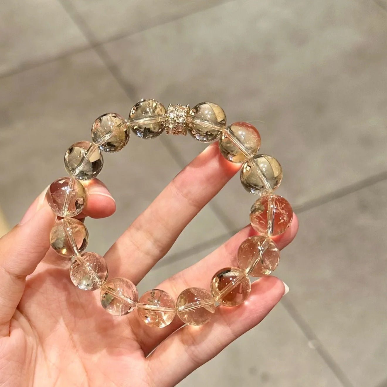 Huang A Shan Yellow Crystal Bracelet for Wealth Attraction and Prosperity Clearance High - end Career Temperament Wrist Accessory - CN Heal Vibe