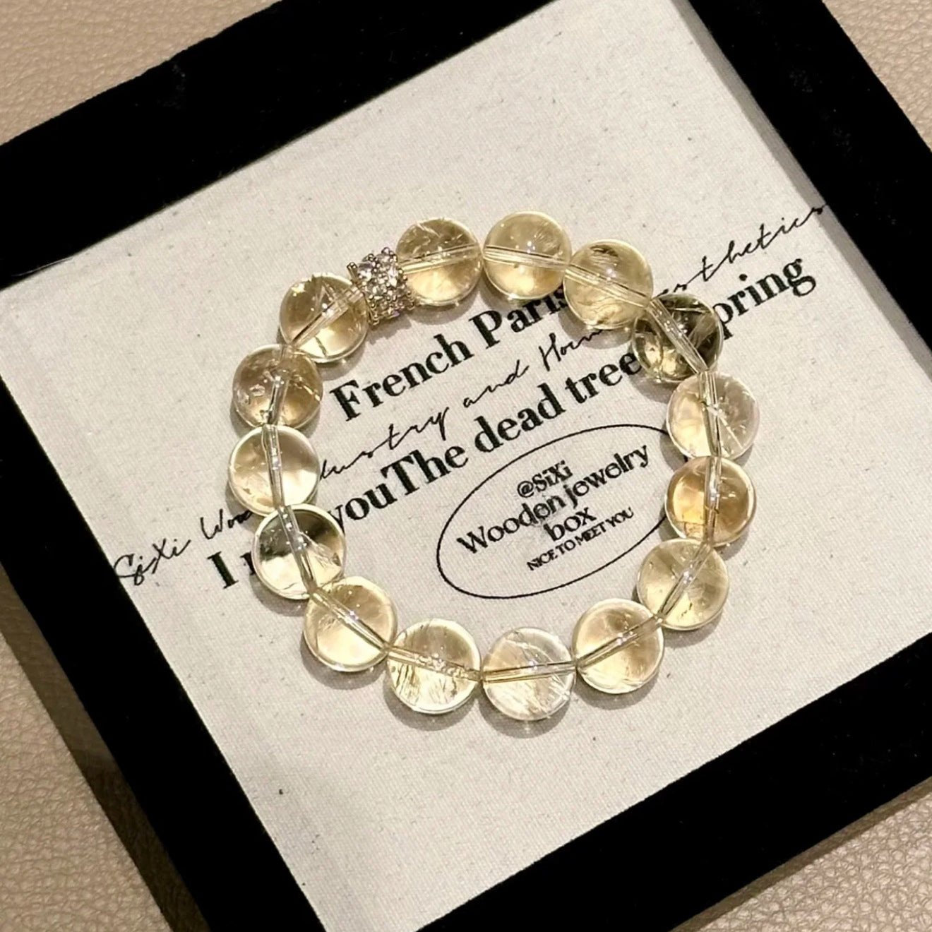 Huang A Shan Yellow Crystal Bracelet for Wealth Attraction and Prosperity Clearance High - end Career Temperament Wrist Accessory - CN Heal Vibe