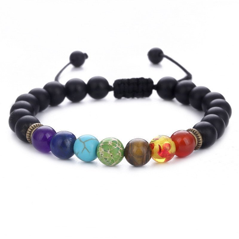 Lapis Lazuli Wheel Tiger Eye Adjustable Braided Yoga Wheel Bracelet Beaded - CN Heal Vibe