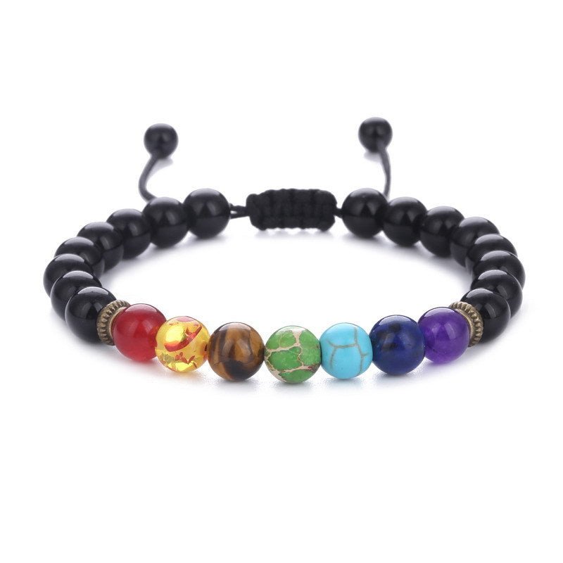 Lapis Lazuli Wheel Tiger Eye Adjustable Braided Yoga Wheel Bracelet Beaded - CN Heal Vibe