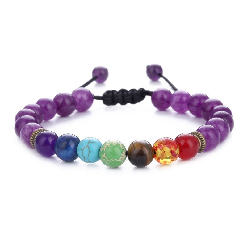 Lapis Lazuli Wheel Tiger Eye Adjustable Braided Yoga Wheel Bracelet Beaded - CN Heal Vibe