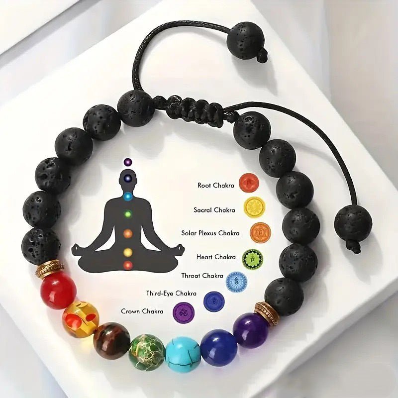 Lapis Lazuli Wheel Tiger Eye Adjustable Braided Yoga Wheel Bracelet Beaded - CN Heal Vibe