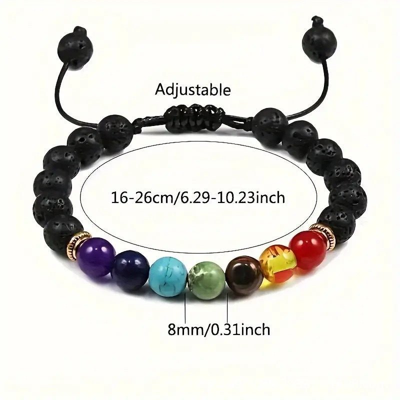 Lapis Lazuli Wheel Tiger Eye Adjustable Braided Yoga Wheel Bracelet Beaded - CN Heal Vibe