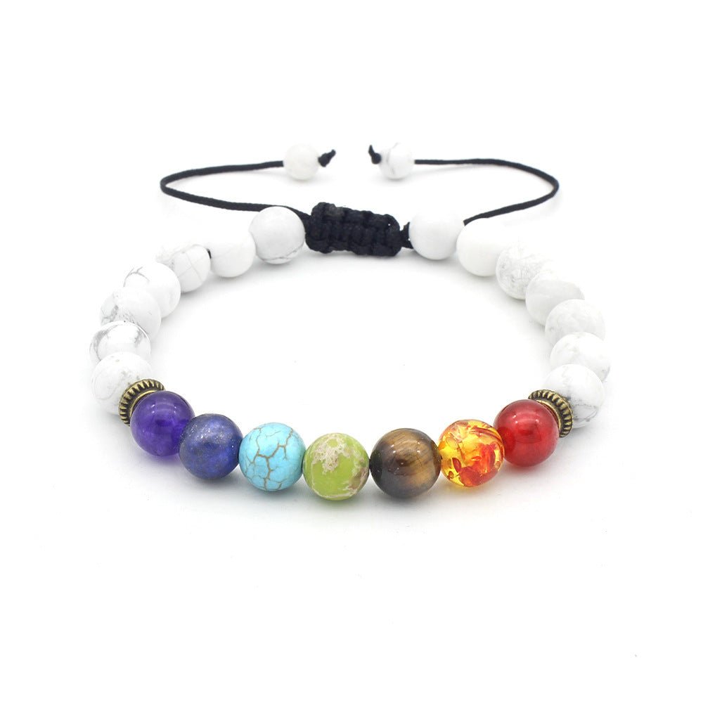Lapis Lazuli Wheel Tiger Eye Adjustable Braided Yoga Wheel Bracelet Beaded - CN Heal Vibe