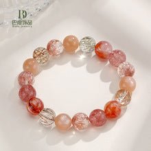 Moon&You Natural Pink Quartz Cat's Eye Stone Blue Topaz Amethyst Bracelet Women's Beaded Charm Jewelry Gift - CN Heal Vibe