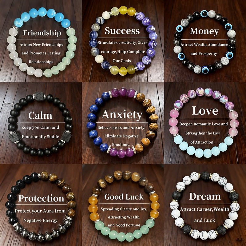 Natural Amethyst Tiger Eye Turquoise Rose Quartz Lapis Lazuli Bracelet Jewelry - CN Heal Vibe