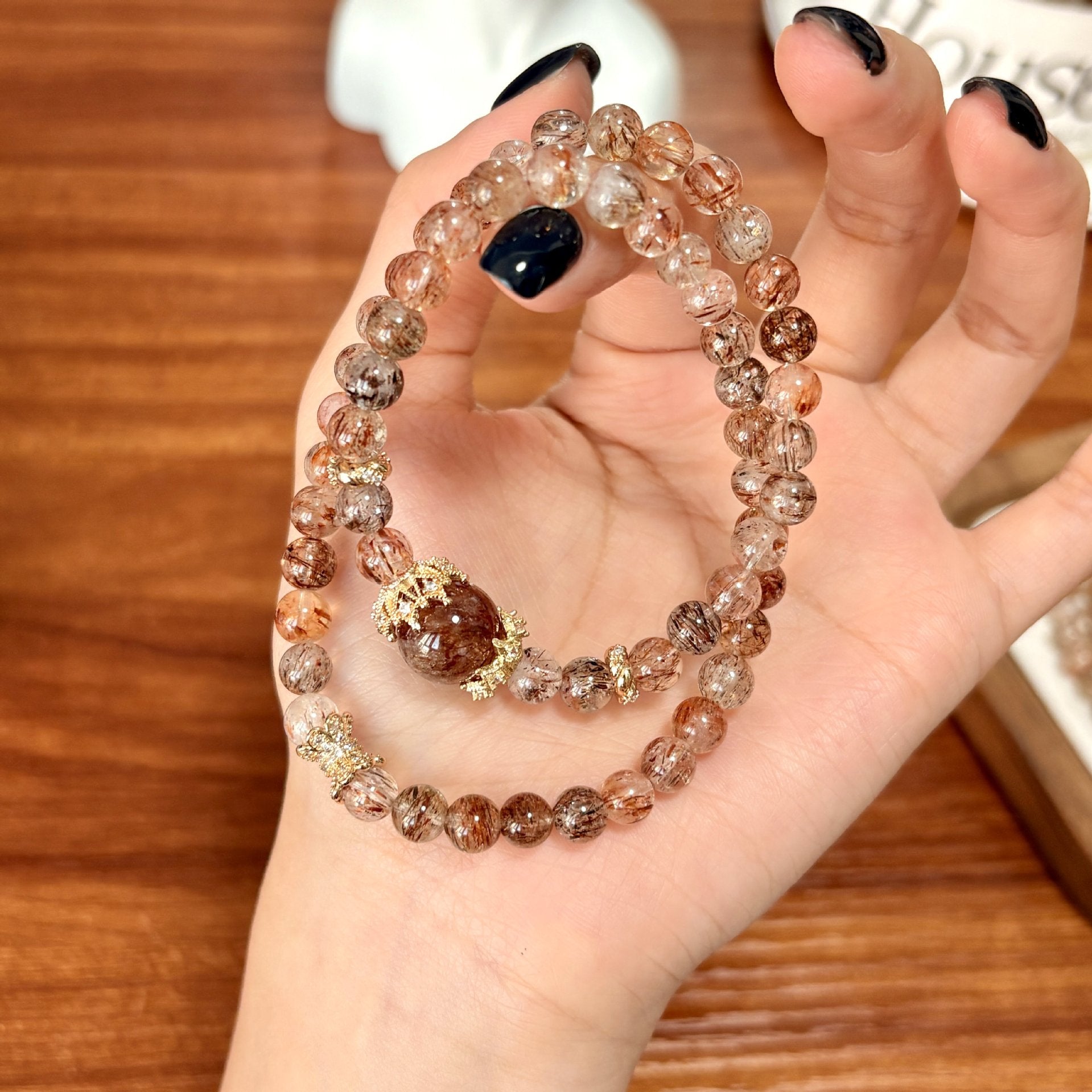 Natural Black Gold Super Seven Crystal Bracelet Exquisite Fashion New Women's Jewelry - CN Heal Vibe