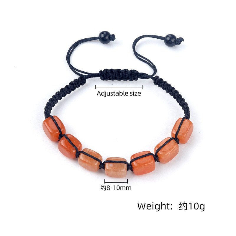 Natural Crystal Bracelet for Women Men, Pink Quartz Tiger Eye Amethyst Beaded Bracelet, Chakra Yoga Jewelry, Handmade Braided Energy Healing Accessories - CN Heal Vibe