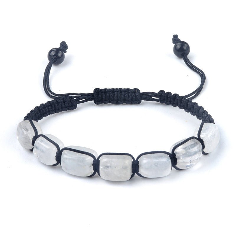 Natural Crystal Bracelet for Women Men, Pink Quartz Tiger Eye Amethyst Beaded Bracelet, Chakra Yoga Jewelry, Handmade Braided Energy Healing Accessories - CN Heal Vibe