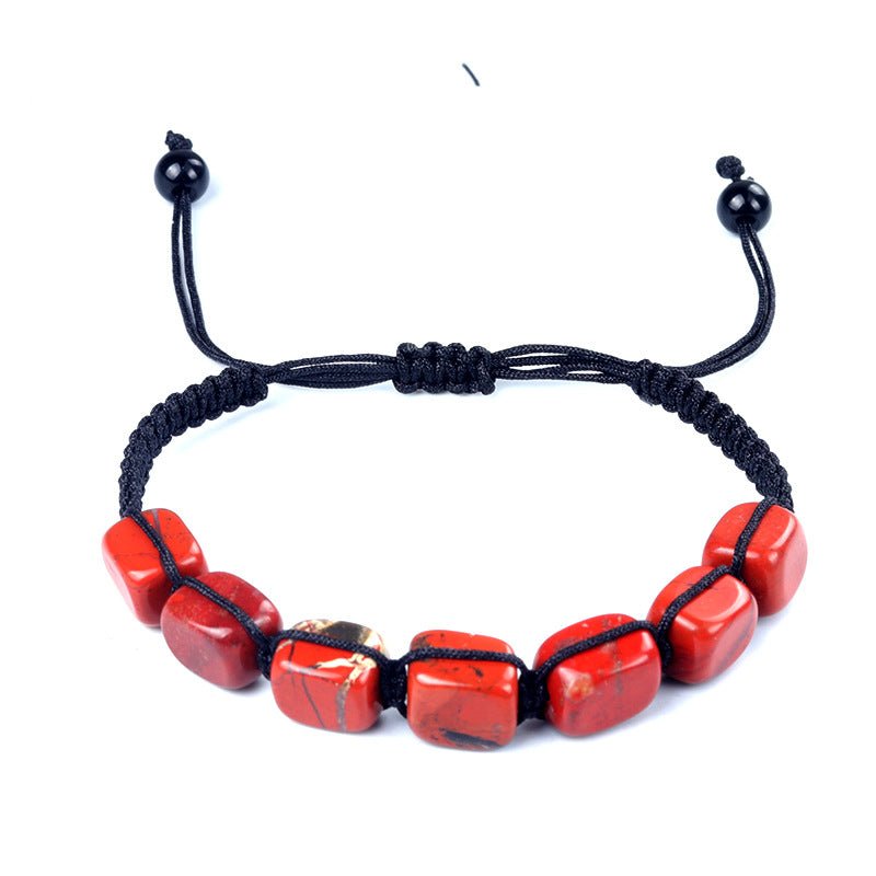 Natural Crystal Bracelet for Women Men, Pink Quartz Tiger Eye Amethyst Beaded Bracelet, Chakra Yoga Jewelry, Handmade Braided Energy Healing Accessories - CN Heal Vibe