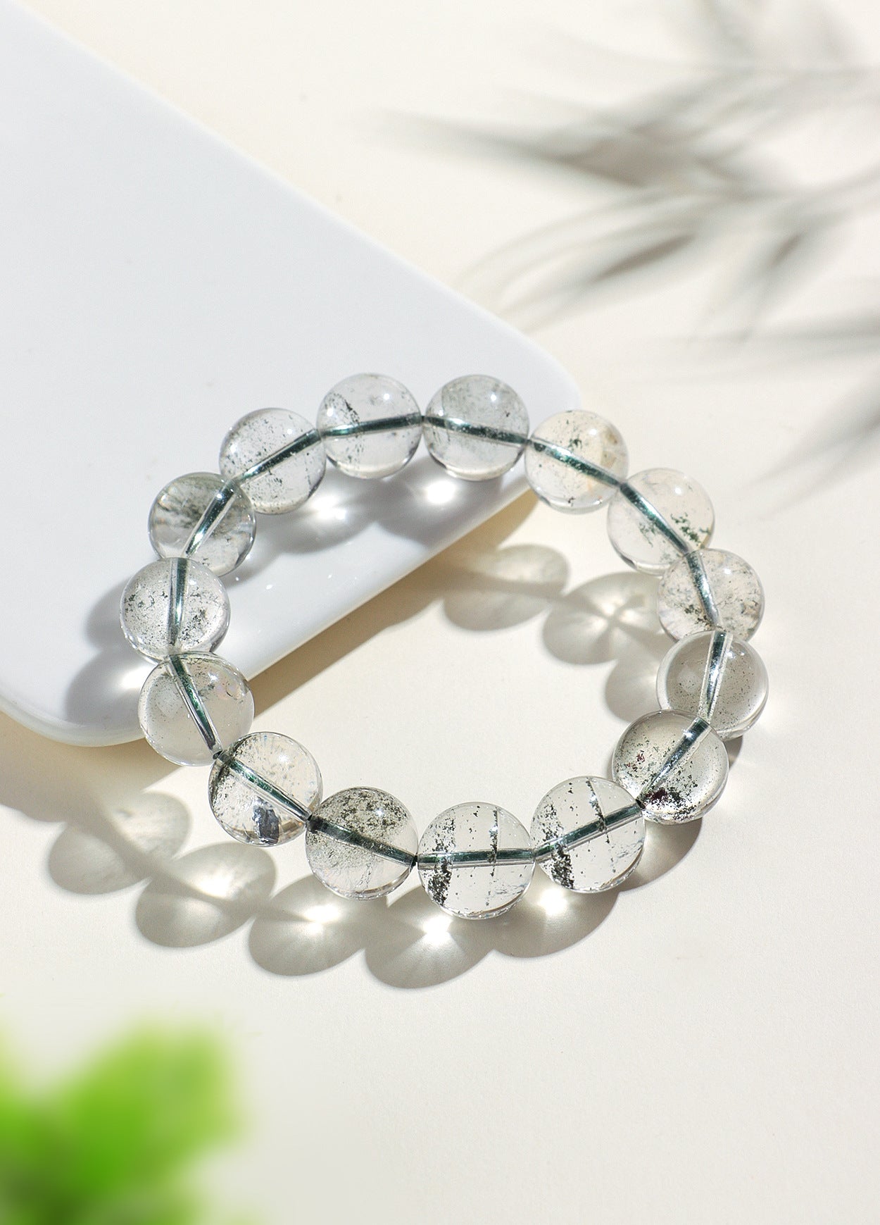 Natural Green Phantom Bracelet Unisex Simple Versatile Layered Crystal Bead Bracelet - CN Heal Vibe