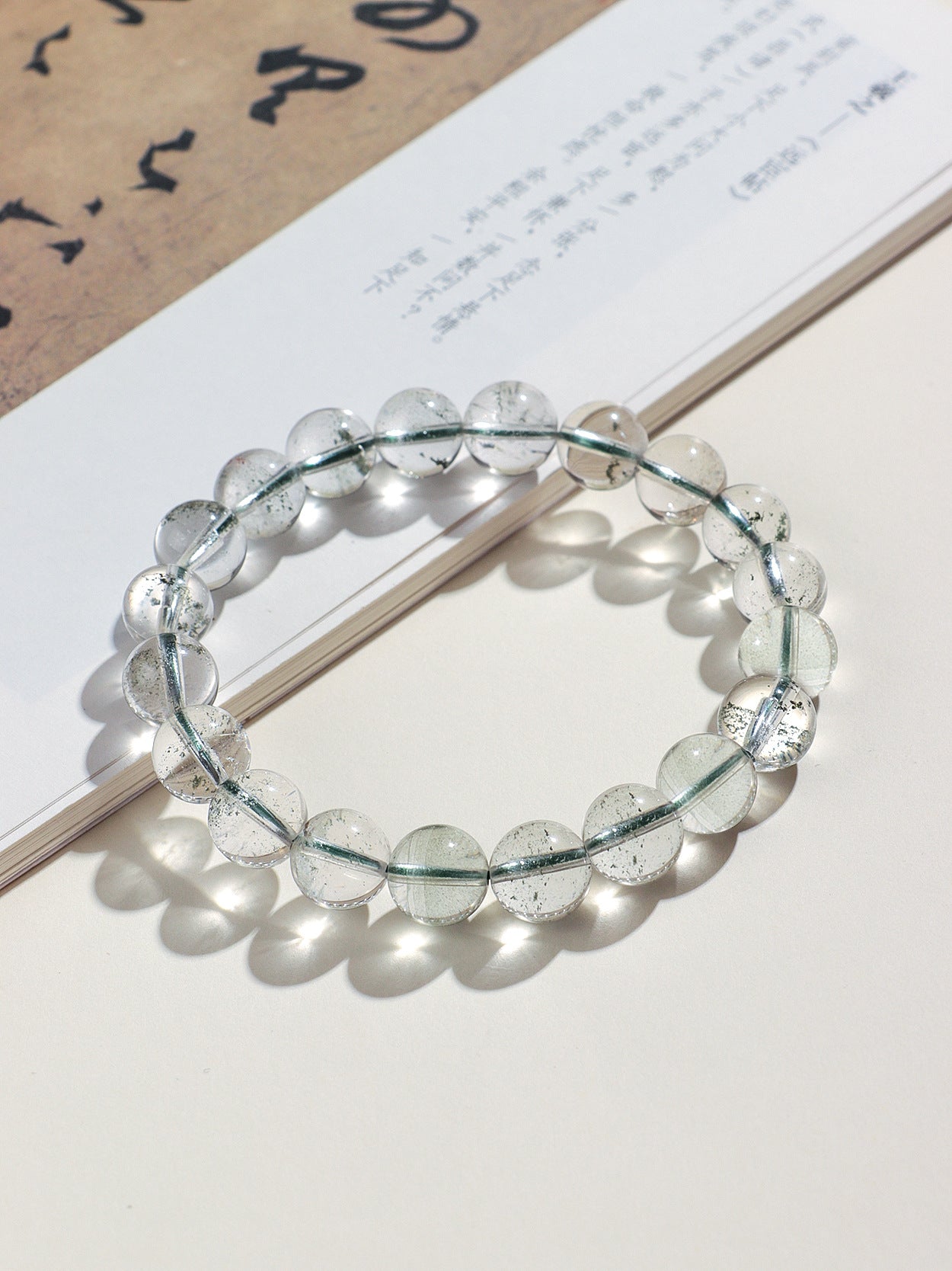 Natural Green Phantom Bracelet Unisex Simple Versatile Layered Crystal Bead Bracelet - CN Heal Vibe