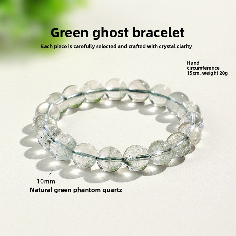 Natural Green Phantom Bracelet Unisex Simple Versatile Layered Crystal Bead Bracelet - CN Heal Vibe