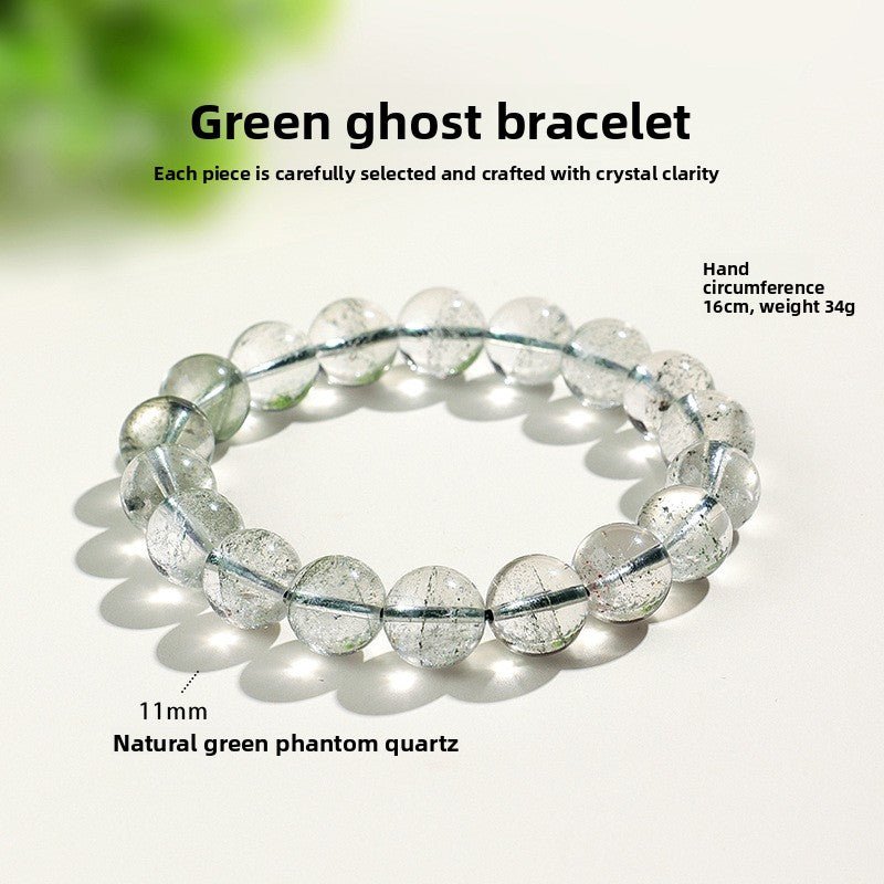 Natural Green Phantom Bracelet Unisex Simple Versatile Layered Crystal Bead Bracelet - CN Heal Vibe