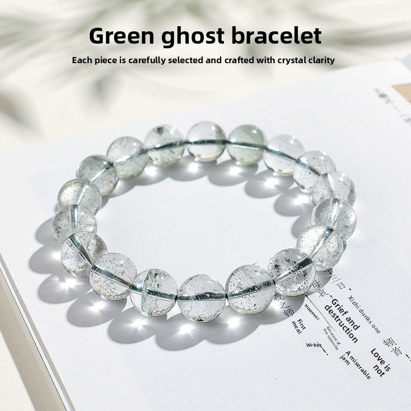 Natural Green Phantom Bracelet Unisex Simple Versatile Layered Crystal Bead Bracelet - CN Heal Vibe