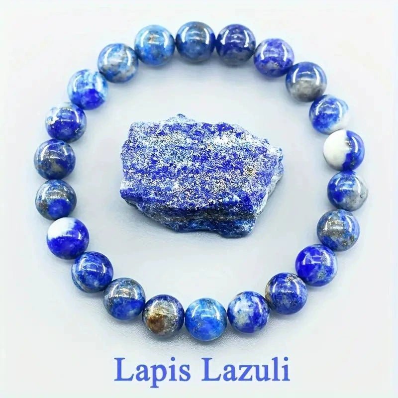 Natural Multi Stone Bracelet for Women Men Handmade Beaded Bracelet with Red Green Amethyst Sunstone Lapis Lazuli Tiger Eye Agate Crystal Green Aventurine for Jewelry Gift - CN Heal Vibe