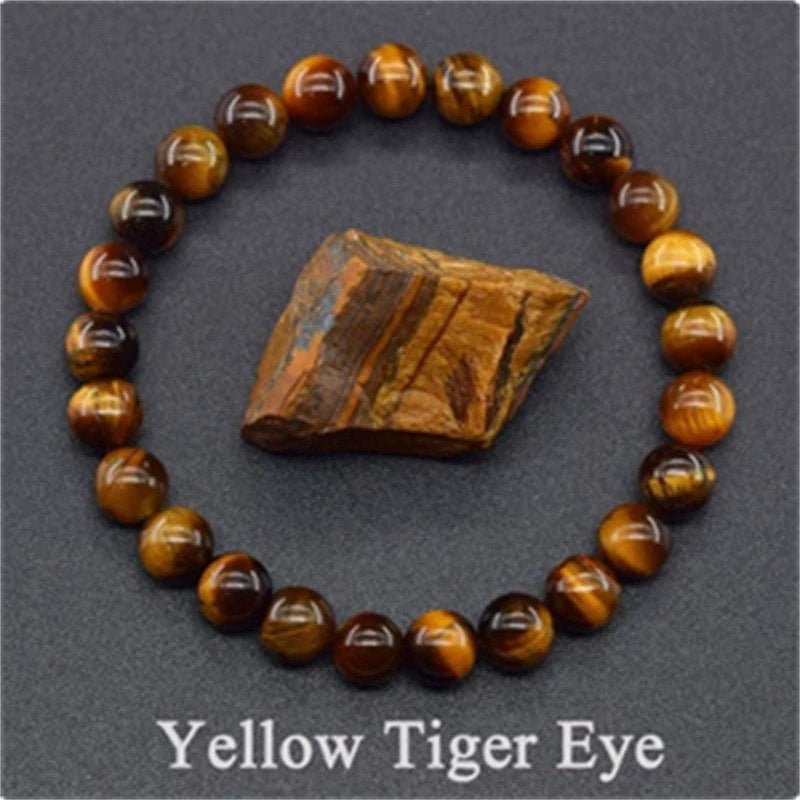 Natural Multi Stone Bracelet for Women Men Handmade Beaded Bracelet with Red Green Amethyst Sunstone Lapis Lazuli Tiger Eye Agate Crystal Green Aventurine for Jewelry Gift - CN Heal Vibe