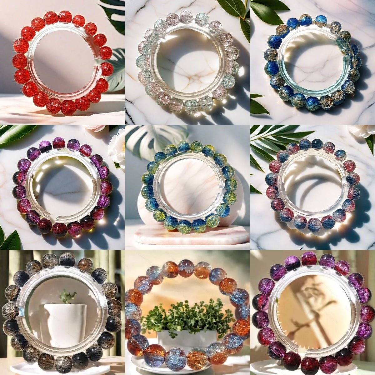 Natural Multi Stone Bracelet for Women Men Handmade Beaded Bracelet with Red Green Amethyst Sunstone Lapis Lazuli Tiger Eye Agate Crystal Green Aventurine for Jewelry Gift - CN Heal Vibe