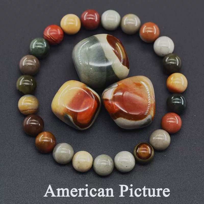 Natural Multi Stone Bracelet for Women Men Handmade Beaded Bracelet with Red Green Amethyst Sunstone Lapis Lazuli Tiger Eye Agate Crystal Green Aventurine for Jewelry Gift - CN Heal Vibe