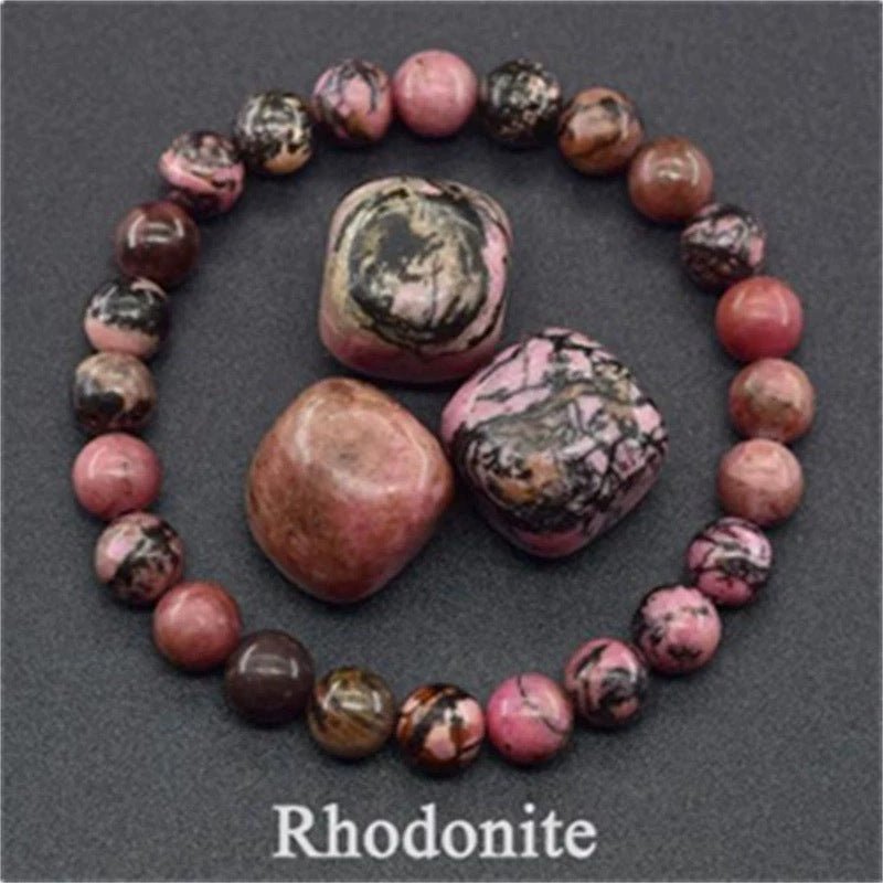 Natural Multi Stone Bracelet for Women Men Handmade Beaded Bracelet with Red Green Amethyst Sunstone Lapis Lazuli Tiger Eye Agate Crystal Green Aventurine for Jewelry Gift - CN Heal Vibe