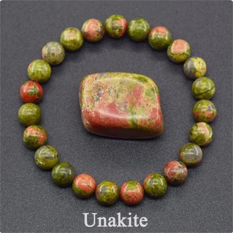 Natural Multi Stone Bracelet for Women Men Handmade Beaded Bracelet with Red Green Amethyst Sunstone Lapis Lazuli Tiger Eye Agate Crystal Green Aventurine for Jewelry Gift - CN Heal Vibe