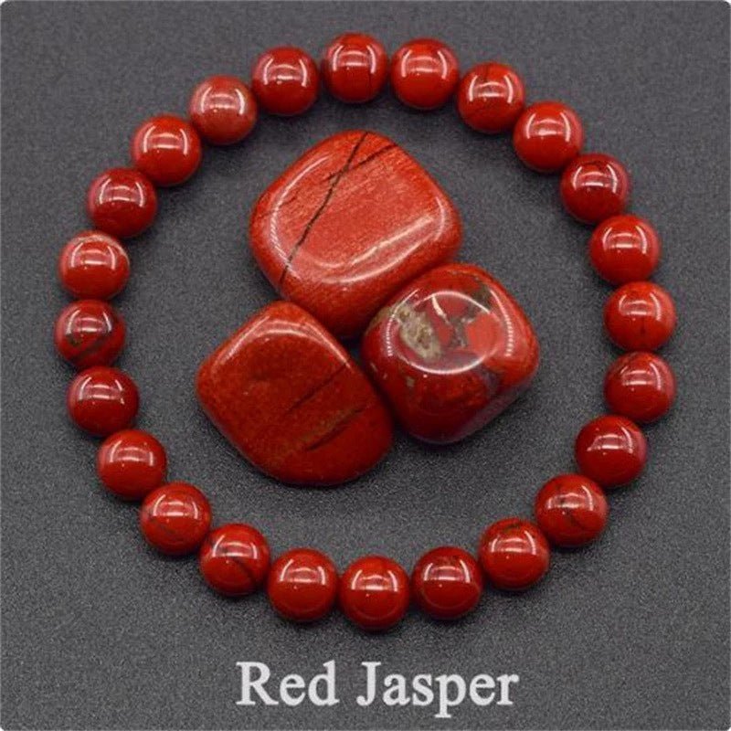 Natural Multi Stone Bracelet for Women Men Handmade Beaded Bracelet with Red Green Amethyst Sunstone Lapis Lazuli Tiger Eye Agate Crystal Green Aventurine for Jewelry Gift - CN Heal Vibe