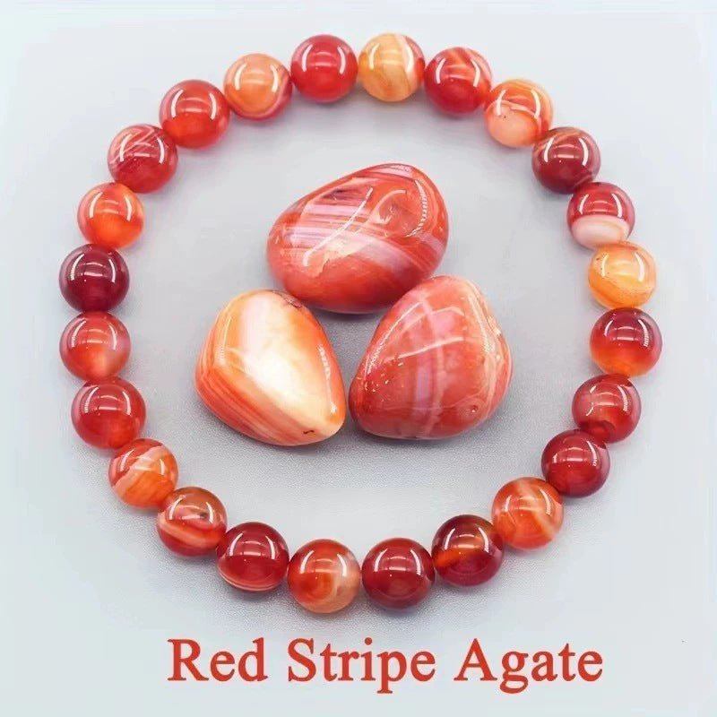 Natural Multi Stone Bracelet for Women Men Handmade Beaded Bracelet with Red Green Amethyst Sunstone Lapis Lazuli Tiger Eye Agate Crystal Green Aventurine for Jewelry Gift - CN Heal Vibe