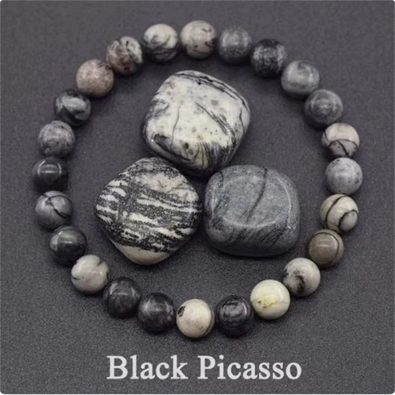 Natural Multi Stone Bracelet for Women Men Handmade Beaded Bracelet with Red Green Amethyst Sunstone Lapis Lazuli Tiger Eye Agate Crystal Green Aventurine for Jewelry Gift - CN Heal Vibe