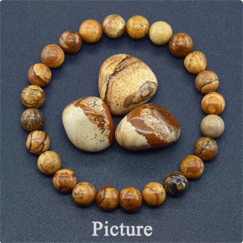 Natural Multi Stone Bracelet for Women Men Handmade Beaded Bracelet with Red Green Amethyst Sunstone Lapis Lazuli Tiger Eye Agate Crystal Green Aventurine for Jewelry Gift - CN Heal Vibe
