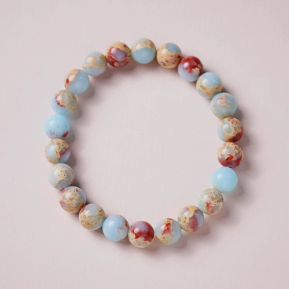 Natural Multi Stone Bracelet for Women Men Handmade Beaded Bracelet with Red Green Amethyst Sunstone Lapis Lazuli Tiger Eye Agate Crystal Green Aventurine for Jewelry Gift - CN Heal Vibe