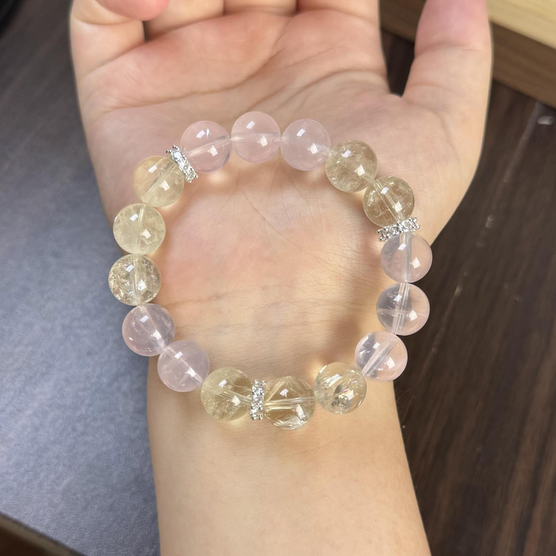 Natural Pink Crystal Bow Bracelet for Women Trendy High - end Jewelry Gift - CN Heal Vibe